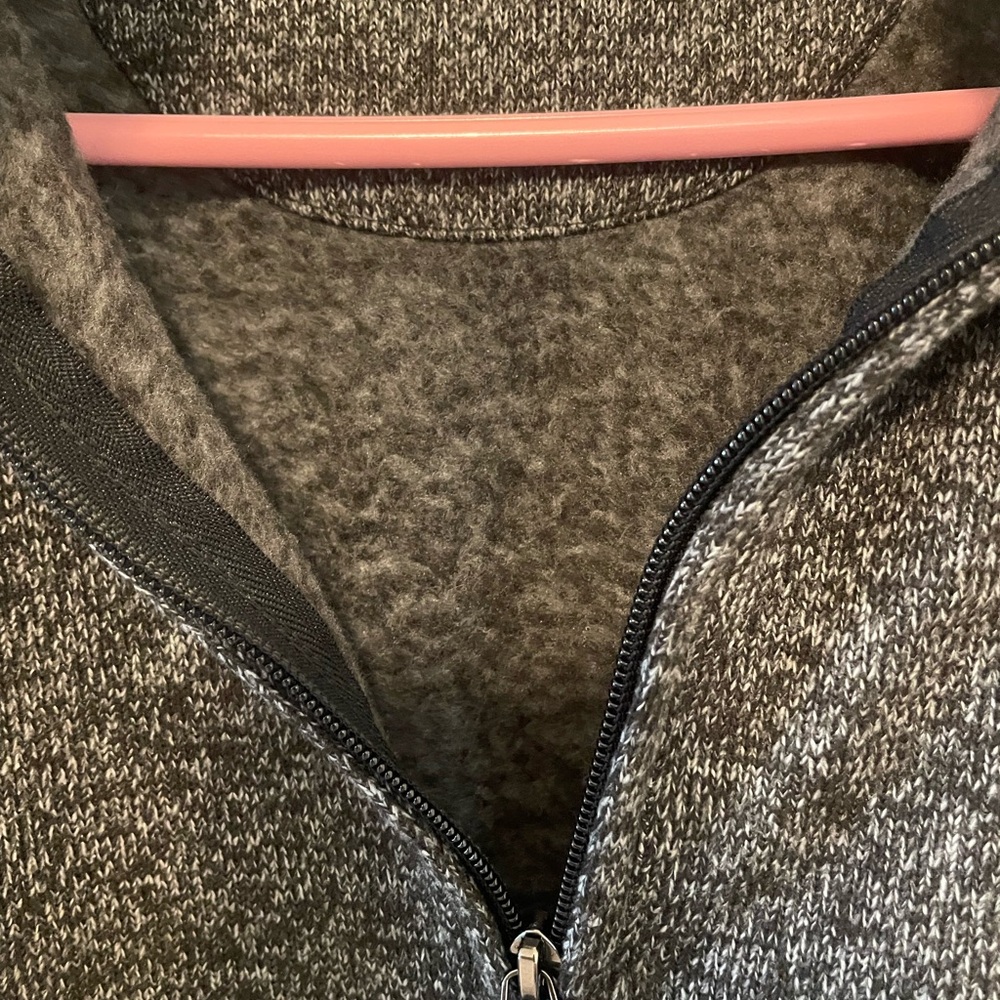 Mens Izod Gray Zip Up Sweater - Picture 7 of 9